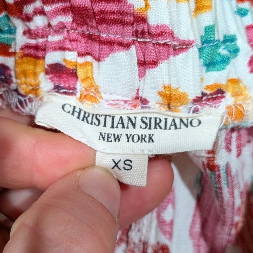 Christian Siriano Womens XS Linen Blend Palazzo Pant Pull On Boho Resort Artsy - Picture 4 of 8